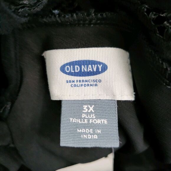 NWT OLD NAVY Dress Womens 3X Plus Size Black Lace Keyhole Back 3/4 Sleeve Shift - Picture 4 of 9